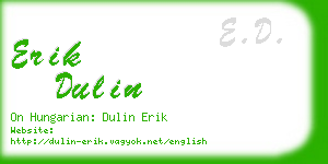 erik dulin business card
